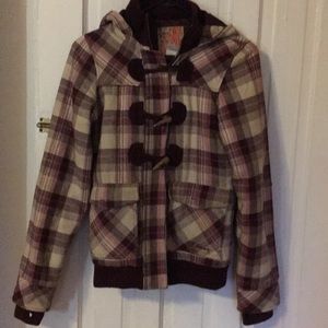 Plaid Billabong Winter Jacket - Size M